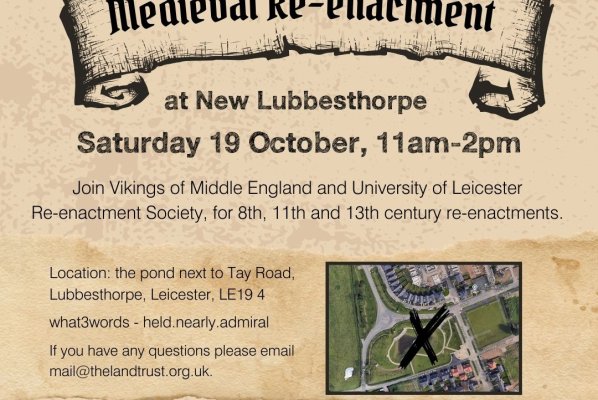 Medieval Re-enactment. Saturday 19 October. 11-2pm. 